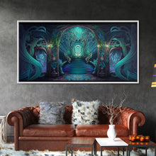 Cargar imagen en el visor de la galería, Fantasy wall art, canvas print, magical forest, fantasy landscape art, ready to hang wall art
