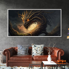 Carregar imagem no visualizador da galeria, Forest Dragon Nidhogg, Norse Mythology, Framed Canvas Print, Fantasy Dragon Art, Fantasy Decor
