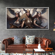 Load image into Gallery viewer, The Valkyries, Norse Mythology, Framed Canvas Print, Norse Fantasy Art
