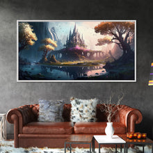Load image into Gallery viewer, Norse Mythology Art, Alfheim Realm of the Light Elves, Framed Canvas Print, Fantasy Wall Art
