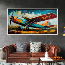 Carregar imagem no visualizador da galeria, Aeroplane Art, Antique Airplane Painting Canvas Print, Framed Canvas Art, Above Sofa Art, Gift for RC Plane Pilot
