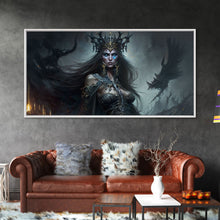 Load image into Gallery viewer, Hel, Goddess of Death, Framed Canvas Print, Norse Mythology Fantasy Art, Framed Canvas Print
