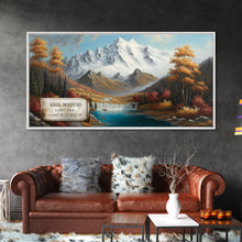 Cargar imagen en el visor de la galería, Regal Mountain, Travel Poster Wall Art, Framed Canvas Print, American Mountains, Mountain Landscape Painting, Wrangell Mountains Alaska
