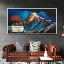 Cargar imagen en el visor de la galería, Chongtar Kangri, Travel Poster Wall Art, Framed Canvas Print, Mountain Art, Mountain Landscape Painting
