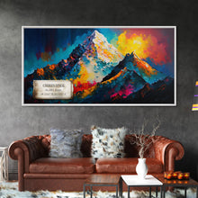 Cargar imagen en el visor de la galería, Churen Himal, Travel Poster Wall Art, Framed Canvas Print, Mountain Art, Mountain Landscape Painting

