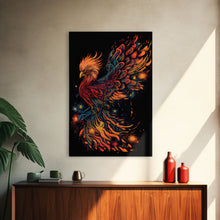 Load image into Gallery viewer, Phoenix In Flames, Retribution, Framed Canvas Print, The Phoenix, Framed Wall Art, Original Painting Phoenix, Fire Chicken
