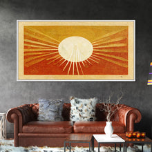 Carregar imagem no visualizador da galeria, Abstract Midcentury Modern Sunburst, Canvas Print, Art Deco Style wall art, sun with sun rays, sun burst, boho style, ready to hang

