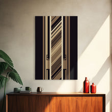 Carregar imagem no visualizador da galeria, Art Deco Wall art, Framed Canvas Print, Art Deco, Gold art, Framed painting, Geometric art, Beautiful art, Lines art, Guest room art
