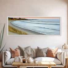 Carregar imagem no visualizador da galeria, Canvas Beach Wall Art, Seashore, Cove, Minimalist Beach Art, Pastel Beach Wall Art, Beach Scene Art, Panoramic, Wall Art, Canvas Print
