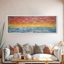 Carregar imagem no visualizador da galeria, Abstract Ocean Horizon Wall Art, Colorful Abstract, Framed Abstract Print Art, Sunset, Sea, Vibrant Art, Panoramic, Wall Art, Canvas Print

