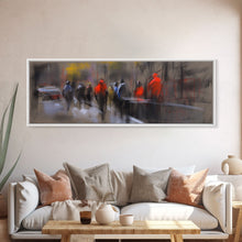 Carregar imagem no visualizador da galeria, Abstract People On Street Canvas Print, Abstract Urban Art, Vibrant Art, Line Art City Wall Decor, Panoramic, Wall Art, Canvas Print
