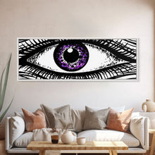 Carregar imagem no visualizador da galeria, Big Eye Art, Line Art Print, Canvas Print, Eye Canvas Art, Eye Art Original, Framed Art Print, Wall Decor, Panoramic, Wall Art, Canvas Print
