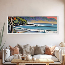 Carregar imagem no visualizador da galeria, Abstract Beach Canvas Art Print, Sea, Ocean, Seascape, Nature, Waves, Beach House Art, Wall Decor, Panoramic, Wall Art, Canvas Print
