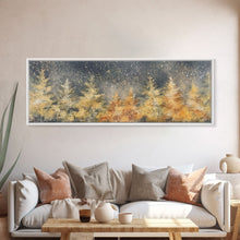 Carregar imagem no visualizador da galeria, Abstract Forest Art, Abstract Trees Canvas, Snow In The Forest, Winter Wall Decor, Large Canvas Print, Panoramic, Wall Art, Canvas Print
