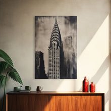 Cargar imagen en el visor de la galería, Chrysler Building Painting Framed Canvas Print, NYC Art, Art Deco Wall Decor, New York City Historic Art
