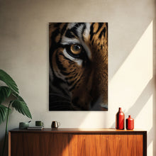 Carregar imagem no visualizador da galeria, Eye Of Tiger, Tiger Portrait, Big Cat Art, Framed Canvas Print, Tiger Photography, Wildlife Photo, Wood Frame Art

