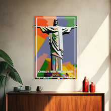 Load image into Gallery viewer, Brazil Travel Poster, Christ The Redeemer, Rio de Janeiro Wall Art, Travel Wall Print, Travel Poster, Travel Wall Art, Canvas Wall Print
