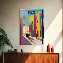 Load image into Gallery viewer, Fes Travel Poster, Morocco Wall Art, Moroccan Art, Morocco Poster, Travel Wall Print, Travel Poster, Travel Wall Art, Canvas Wall Print
