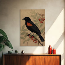 Load image into Gallery viewer, Black And Orange Bird Wall Art, Oriole Wall Decor, Animal Wall Art, Minimalist Print, Wall Decor, Canvas Print, Wall Art, Framed Canvas
