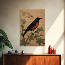 Load image into Gallery viewer, Oriole Wall Decor, Black And Orange Bird Wall Art, Animal Wall Art, Minimalist Print, Wall Decor, Canvas Print, Wall Art, Framed Canvas
