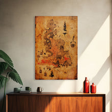 Carregar imagem no visualizador da galeria, Abstract Map Wall Decor, Abstract Art, Antique Map Wall Art, Geography Wall Art, Wall Decor, Canvas Print, Wall Art, Framed Canvas
