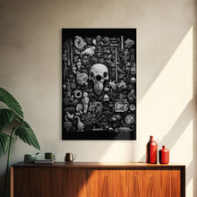 Cargar imagen en el visor de la galería, Collection of Trinkets Wall Art, Weird Wall Art, Black And White, Minimalist Print, Wall Decor, Canvas Print, Wall Art, Framed Canvas
