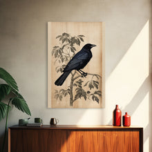 Carregar imagem no visualizador da galeria, Black Bird Wall Art, Crow Wall Decor, Animal Wall Art, Black Bird, Modern Print, Wall Decor, Canvas Print, Wall Art, Framed Canvas
