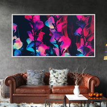 Carregar imagem no visualizador da galeria, Abstract Flowers Wall Decor, Floral Wall Art, Nature Print, Panoramic Wall Decor, Canvas Print, Wall Art, Framed Canvas Art
