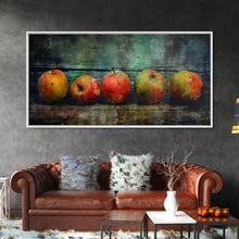 Carregar imagem no visualizador da galeria, Apples Wall Art, Food Wall Decor, Grunge Wall Decor, Kitchen Wall Art, Panoramic Wall Decor, Canvas Print, Wall Art, Framed Canvas Art
