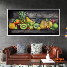 Cargar imagen en el visor de la galería, Fruits Wall Art, Food Wall Decor, Farmhouse Wall Decor, Kitchen Wall Art, Panoramic Wall Decor, Canvas Print, Wall Art, Framed Canvas Art
