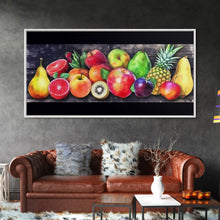 Cargar imagen en el visor de la galería, Fruits Wall Art, Food Wall Decor, Kitchen Wall Art, Panoramic Wall Decor, Canvas Print, Wall Art, Framed Canvas Art, Farmhouse Wall Decor,
