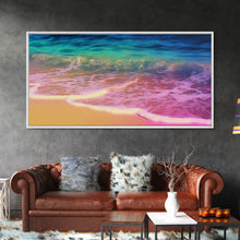 Carregar imagem no visualizador da galeria, Beach Wall Art, Seashore Wall Decor, Seascape Wall Art, Waves Wall Decor, Panoramic Wall Decor, Canvas Print, Wall Art, Framed Canvas Art
