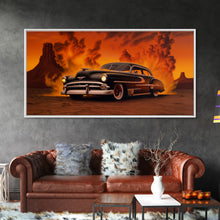Load image into Gallery viewer, Chevy Classic Car Wall Decor, Retro Car Wall Decor, Desert Landscape Art, Panoramic Wall Decor, Canvas Print, Wall Art, Framed Canvas Art
