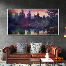 Carregar imagem no visualizador da galeria, Foggy Landscape Wall Art, Reflection River Wall Decor, Misty Lake Art, Panoramic Wall Decor, Canvas Print, Wall Art, Framed Canvas Art

