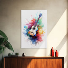 Cargar imagen en el visor de la galería, Cosmic Acoustic Guitar Wall Art Framed Canvas Print, Guitar Art, Guitar Wall Art, Music Art, Guitar Poster, Guitar Player Gift, Guitar Gifts
