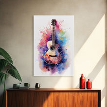 Cargar imagen en el visor de la galería, Cosmic Acoustic Guitar Wall Art Framed Canvas Print, Guitar Art, Guitar Wall Art, Music Art, Guitar Poster, Guitar Player Gift, Guitar Gifts
