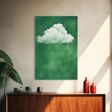 Load image into Gallery viewer, Emerald Green Rain Cloud Wall Art, Framed Canvas Or Poster Print, Abstract Art Print, Minimalist Wall Decor, Maximalist Decor, Dark Green
