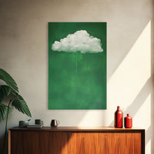 Load image into Gallery viewer, Dark Green Rain Cloud Wall Art, Framed Canvas Or Poster Print, Abstract Art Print, Minimalist Wall Decor, Maximalist Decor, Emerald Green
