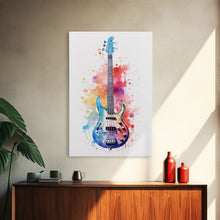 Load image into Gallery viewer, Electric Guitar Wall Art, Rock N Roll Decor, Graffiti Art, Splatter Art, Musician Gift Custom Guitar Art
