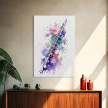 Carregar imagem no visualizador da galeria, Flute Wall Art, Instrument Print, Graffiti Art, Framed Canvas Print, Cool Studio Wall Decor, Music Gift
