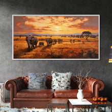 Load image into Gallery viewer, Elephant Wall Art, Animal Art, Safari Wall Art, Panoramic Art, Wall Art, Canvas Art, Landscape Art, Rustic Wall Decor, Military Gift, Prints
