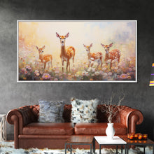Load image into Gallery viewer, Deer Wall Art, Deer Art Print, Animal Wall Art, Panoramic Art, Wall Art, Canvas Art, Landscape Art, Southern Wall Art, Farmhouse Wall Decor

