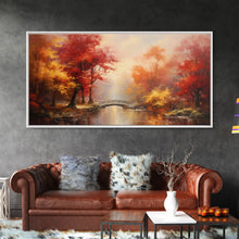 Carregar imagem no visualizador da galeria, Fall Centerpiece, Beautiful Forest In Early Autumn, Landscape Framed Canvas Print Painting, Wall Art, Wall Decor, Autumn Decor, Farmhouse
