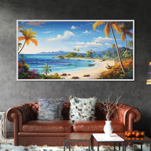 Carregar imagem no visualizador da galeria, Beach Wall Art, Ocean Wall Art, Nautical Print, Tropical Art, Panoramic Art, Wall Art, Canvas Art, Landscape Art, Beach House Wall Art
