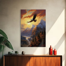 Load image into Gallery viewer, Eagle Wall Art, Mountain Art Print, Animal Art, Nature Print, Canvas Print, Wall Art, Vertical Art, Gift For Boss, Camper Wall Decor
