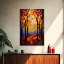 Carregar imagem no visualizador da galeria, Abstract Wall Art, Forest Print, Fall Wall Art, Canvas Print, Wall Art, Vertical Print, Nature Print, College Dorm Decor, Living Room Prints
