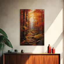 Carregar imagem no visualizador da galeria, Fall Wall Art, Trees Wall Decor, Forest Wall Art, Canvas Print, Wall Art, Vertical Art, Housewarming Gift, Rustic Wall Art, Bedroom Prints
