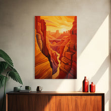 Carregar imagem no visualizador da galeria, Canyon Wall Art, Sunset Wall Print, Landscape Print, Canvas Print, Wall Art, Vertical Art, Friendship Gift, Above Bed Art, Camper Wall Decor
