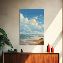 Carregar imagem no visualizador da galeria, Beach Wall Print, Ocean Wall Art, Seashore, Seascape Art, Canvas Print, Wall Art, Vertical Art, Gifts For Grandma, Bedroom Prints
