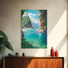 Carregar imagem no visualizador da galeria, Beach Cove Wall Art, Ocean Print, Seashore Wall Art, Canvas Print, Wall Art, Vertical Art, Seascape Art Print, College Dorm Decor, RV Decor
